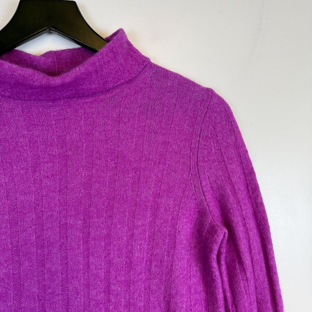 Banana Republic Aire Ribbed Turtleneck Knit Sweater Purple - XS - Picture 2 of 9